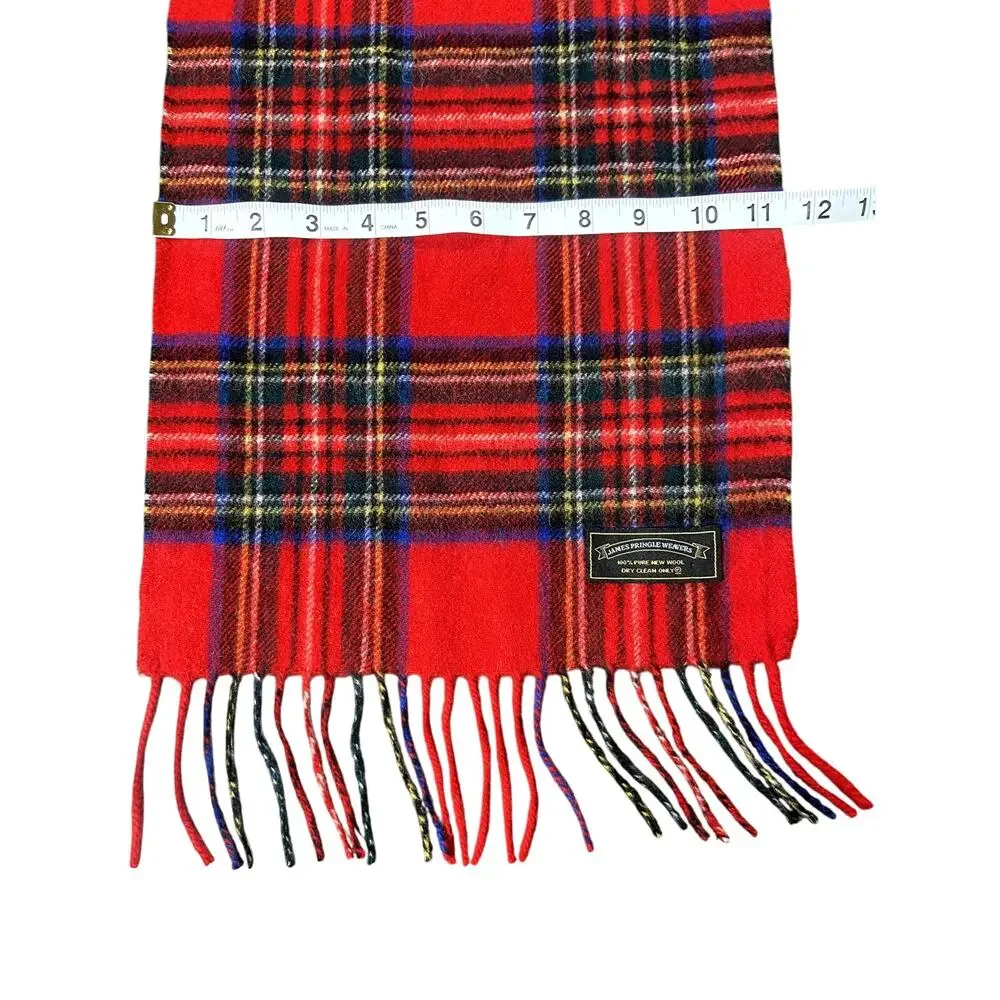 100% Wool Vintage Scotland Tartan Plaid Scarf 58” X 11.5